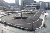 千住大橋駅前交通広場が整備されました
